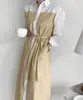 Chique Coreano Nova Primavera Estilo Francês Luxo Leve Retrô Nicho Bloqueio de Cores Manga Bufante Camisa com Laço Vestido