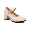 Zapatos de una sola capa de tela flash 2024 tacón alto tacón grueso zapatos de cuero plataforma T zapatos de pasarela talla grande 40-43 zapatos modelo zapatos de comercio exterior para mujer