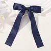 Bestseller transfronterizo: Pinza para el pelo de lazo de color liso para niños con cintas largas, accesorio para el pelo de bebé medio recogido 5149