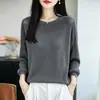Suéter de Tricô Vazado para Outono Inicial Feminino, Estilo Fino, Novo Estilo 2026, Manga Longa, Design Solto, Blusa de Base para Mulheres