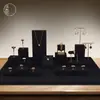 Conjunto de Adereços Yuanmu Yuan para Exposição de Joias Pretas para Brincos de Jade, Anéis, Colares e Pulseiras