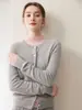 Cardigan Básico Clásico 100% Cachemira Pura para Mujer, Cuello Redondo, Corto, Suave y Esponjoso, Chaqueta de Punto de Color Sólido, Suéter para el Trabajo