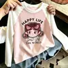 Camiseta de Manga Larga con Estampado de Dibujos Animados para Niñas, Nuevo Estilo Primavera y Otoño, Camiseta Básica de Patchwork de Colores de Moda y Versátil para Niños Mayores
