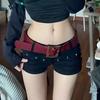 Shorts Jeans de Cintura Baixa para Primavera e Verão Design Modelador de Quadril Hot Girl Skinny Pretos Hot Pants y2k Versátil Calças Sexy