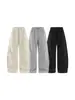 Roupas Masculinas Jie Zhan Calças com pregas duplas, perna curva, coleção outono/inverno 2026, calças de moletom esportivas com fleece de casca de ovo de peso pesado, calças casuais com forro de fleece
