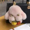 Colgante de Conejo de Peluche, Encanto de Bolso de Piel de Conejo Linda, Llavero, Juguete Adorable, Decoración de Bolso de Moda, Calabaza