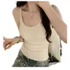Camisola estilo americano retro con cuello en U para mujer, prenda exterior de verano 2025, ajustada, adelgazante, Pure Desire Base Top Ins