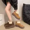 Botas de Nieve de Gamuza Gruesa con Forro de Felpa y Acolchado para Mujer, Zapatos Nuevos de Algodón Cálido, Botines Birkenstock Retro con Plataforma - Invierno 2026