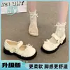 Zapatos JK Lolita de Encaje con Lazo Dulce Mary Jane para Mujer, Nuevo Estilo Primavera/Verano 2026, Zapatos Pequeños de Cuero con Perlas para Estudiante