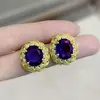 Banhado a ouro 24K on-line venda quente colorido diamante girassol anel pingente colar brincos de noivado terno de jóias