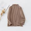 Camisa de cuello alto medio para niños, otoño e invierno, estilo coreano para niñas, color sólido, combina con todo, ropa cálida de manga larga para niños