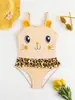 Traje de Banho Infantil Amazon 2025 Maiô Peça Única Vestido Estilo Princesa Abelha para Férias na Praia