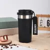 Taza Termo de Acero Inoxidable 304 con Rayas Verticales, Taza de Café Simple de Doble Uso, Taza de Café Portátil para Exteriores con Interior de Cerámica Venta al por Mayor