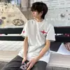 Nuevas Camisas Casuales Holgadas de Manga Corta Bordadas Estilo Chino Estilo Americano para Parejas Hombres y Mujeres, Nuevos Tops Estampados de Manga Corta de Verano