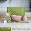 Fragmento de Tigela de Matcha da Fornalha Ru Rosa Conjunto de Ferramentas para Matcha Conjunto de Sete Peças com Suporte para Batedor de Chá para Fazer Latte