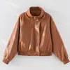 Anhelo de Chaqueta de Cuero Ecológico, Triple Protección 90% Plumón de Ganso Nueva Chaqueta Parka Corta para Mujer con Cuello Alto