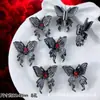 Accesorios de Estilo Oscuro Estilo Europeo y Americano Mariposa Negra Pistola Cruz de Rosa Colgante Pulsera de Cuentas DIY Collar