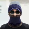 Conjunto de Chapéu de Inverno e Cachecol Masculino de Alta Qualidade Chapéu de Lã Tricotado Quente com Forro de Fleece Protetor de Pescoço Jacquard Coreano Fashion
