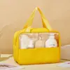 Bolsa de Cosméticos Transparente à Prova d'Água de PVC de Grande Capacidade para Mulheres, Bolsa de Viagem Portátil Super Popular Estilo Ins, Necessaire de Mão, Bolsa de Armazenamento