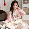 Pijama Infantil Colección Otoño 2026, Algodón Puro, Delgado de Manga Larga, Ajuste Holgado Ropa de Casa para Niñas, Conjunto de Dos Piezas para Niños Mayores