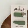 Combinación de Pinzas para el Cabello Geométricas Verdes Vintage para Niños Pinza para Bebé Pinza Lateral Pinza para Flequillo