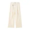 Marca trendy, calça casual fluida para homens, com um detalhe estiloso na cintura, corte solto, design de perna larga e uma estética limpa e minimalista