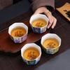 Caneca Mestra Esmaltada Caneca Única Caneca Oitava Conjunto de Chá Kung Fu Tigela de Chá Cerâmica Xícara de Chá Ameixa Orquídea Bambu Crisântemo Tigela de Chá Dourada