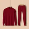 Conjunto de ropa interior térmica de otoño para hombre de la marca Source, algodón puro, fino, cálido, cuello redondo, talla grande, para mediana edad y mayores, venta al por mayor y entrega directa
