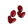 Pendientes Vintage Ligeros Medianos Antiguos Industria Pesada Retro Rojo Vino Amor Exagerados Estilo Hong Kong Francés Artísticos de Gama Alta
