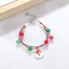 Pulseira de Sino de Rena de Natal Transfronteiriça Europeia e Americana Desenho Animado Esmalte Ajustável Papai Noel Bengala Doce Pulseira para Mulheres