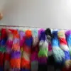 Tecido de Pelúcia Listrado de Coelho e Raposa, Pele Sintética de Raposa, Pele Sintética Colorida de Coelho, Tecido de Pelúcia Jacquard de Pelo Longo para Roupas e Brinquedos