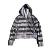 Sudadera con capucha de manga larga Y2K de comercio exterior europeo y americano transfronteriza con pedrería, cremallera, rayas y estampado, atuendo de moda punk de alta calle