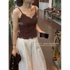 Camisola de Verão Feminina XIA'X Estilo Francês Desejo Puro Renda Delicada Alça Fina Roupa Íntima com Lindo Design nas Costas