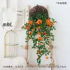 Enredadera artificial de rosa té, guirnalda de flores de rosa, enredadera de flores artificiales, colgante de pared, flor de plástico, decoración de techo, cubierta de tubería de agua de aire acondicionado, parasol