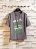 Venta Directa de Fábrica Camiseta de Verano para Hombre de Manga Corta Marca de Moda Dobladillo Redondo Top Holgado Juventud Color Sólido Camiseta Versátil