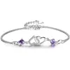 Amor en el corazón del nuevo brazalete de plata personalizado brazalete con microincrustaciones joyería de plata regalos amantes joyería de moda venta al por mayor