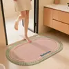 Tapete de Banheiro para Gatos, Tapete de Chão Oval, Tapete Absorvente Estilo Creme, Tapete para Pés de Secagem Rápida, Tapete Antiderrapante, Tapete de Banheiro Doméstico Resistente ao Desgaste