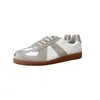 Zapatos de Entrenamiento Alemanes Patchwork de Piel de Vaca Súper Suaves para Mujer 2026 Nuevo Estilo Piel Genuina Suela Gruesa Zapatos Blancos Versátiles Deportivos Casual Zapatos de Tabla