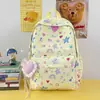 Mochila Graffiti Azul Claro Sal Marina Juguetona y Linda Llena de Vitalidad y Encanto Juvenil, Perfecta para Estudiantes que Salen y Toman Fotos