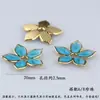 Accesorios de Aleación para Joyería DIY Base Flor Azul Cloisonné Imitación Azul Quemado Pasador Hecho a Mano Cabeza Escalonada