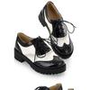 Primavera Antecipada 2026 Novos Sapatos Estudantis de Renda com Cadarço de Salto Quadrado Baixo para Comércio Exterior 40-43 Dropshipping