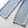 Ins Ropa de mujer estilo europeo y americano al por mayor 2026 Otoño nuevo jeans de pierna ancha sueltos lavados cepillados con estampado de corazón