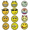 Parche bordado elegante autoadhesivo cara sonriente divertida Joker expresión divertida Emoji gancho y bucle pegatina para bolsa de moda