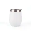 Taza de Huevo Transfronteriza Mini 12 oz Cáscara de Huevo Acero Inoxidable 304 Doble Capa Vacío Taza de Huevo Color Sólido Simple Forma de U Taza de Barriga Grande