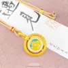 Nova Corrente para Suéter Corrente na Clavícula Estilo Nacional Pingente Rotativo Dourado Areia Esmalte com Diamantes Deus da Riqueza Amarelo