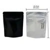 1 libra de papel de aluminio translúcido negro puro esmerilado bolsa autosellante Yin y Yang bolsa de almacenamiento para snacks autosoportante engrosada