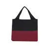 Nueva Bolsa de Compras Plegable de Gran Capacidad, Ultraligera, Bloques de Color, Bolso de Hombro Moderno y de Moda, Bolsa de Mano para Compras en el Supermercado