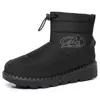 Botas de Invierno Nuevas de Algodón para Mujer con Forro de Felpa, Caña Media Engrosada, Zapatos de Algodón de Suela Gruesa, Impermeables Transfronterizos, Antideslizantes, Cálidos sin Cordones