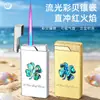 Encendedor de Llama Roja, Delgado, Cortavientos, con Diseño Creativo y Colorido de Concha, Duradero y Personalizado, Regalo Popular en Douyin y Kuaishou