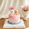 Decoración para Pastel Feliz Día de San Valentín Qixi Acrílico Topper Tarjeta de Corazón Adorno de Cachorro Sentado de Goma Blanda